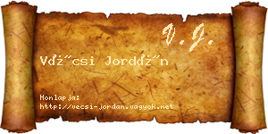 Vécsi Jordán névjegykártya